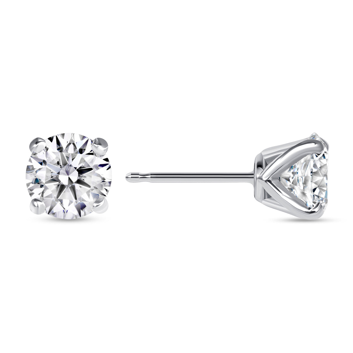 Round Diamond Stud Earrings