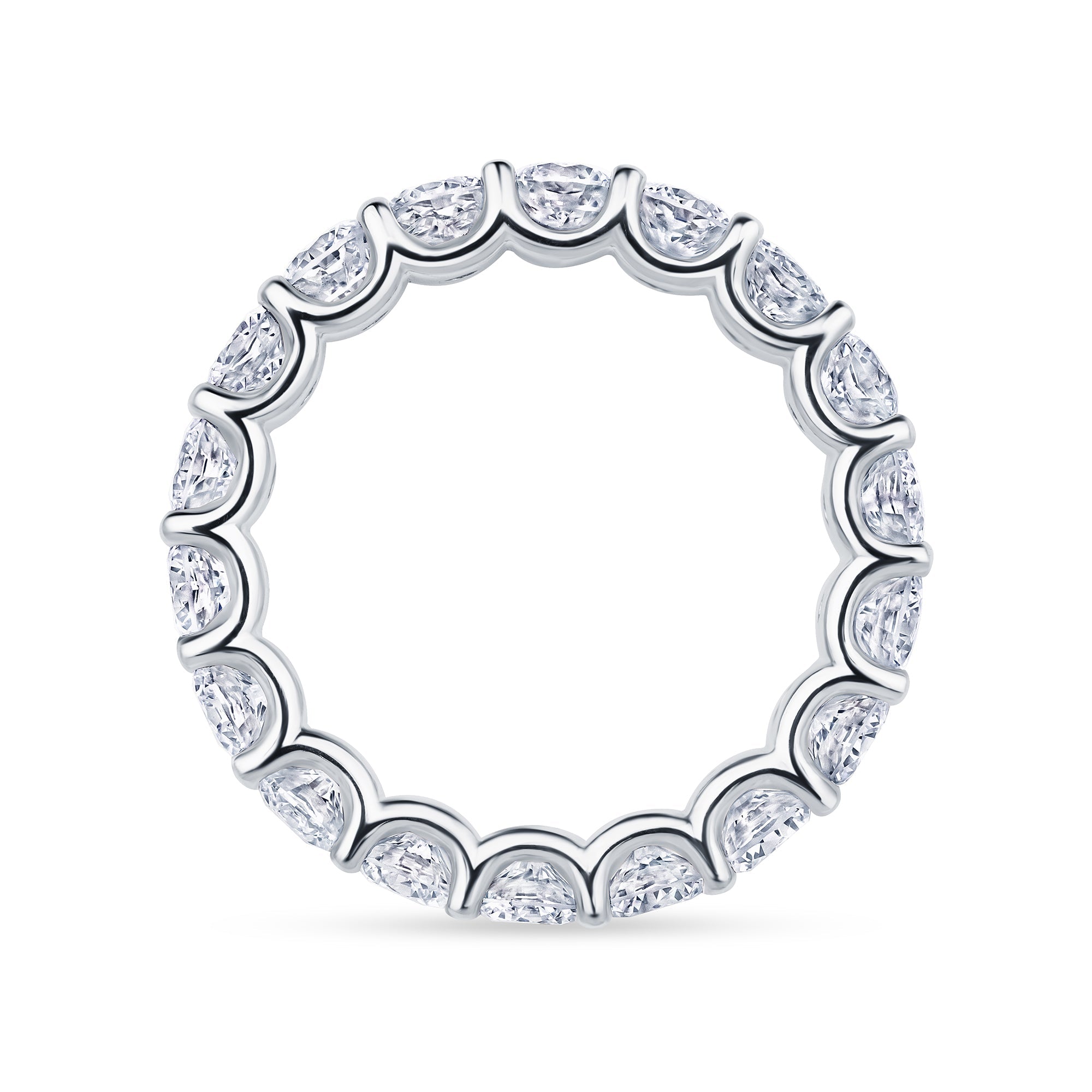 3.00 carat round lab grown diamond eternity band in 14K white gold