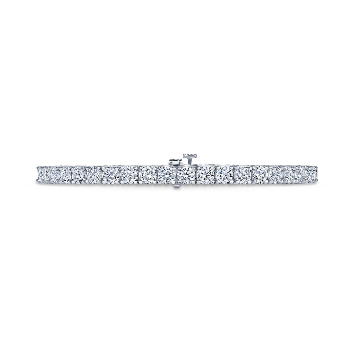 Round lab grown diamond tennis bracelet in 14K white gold