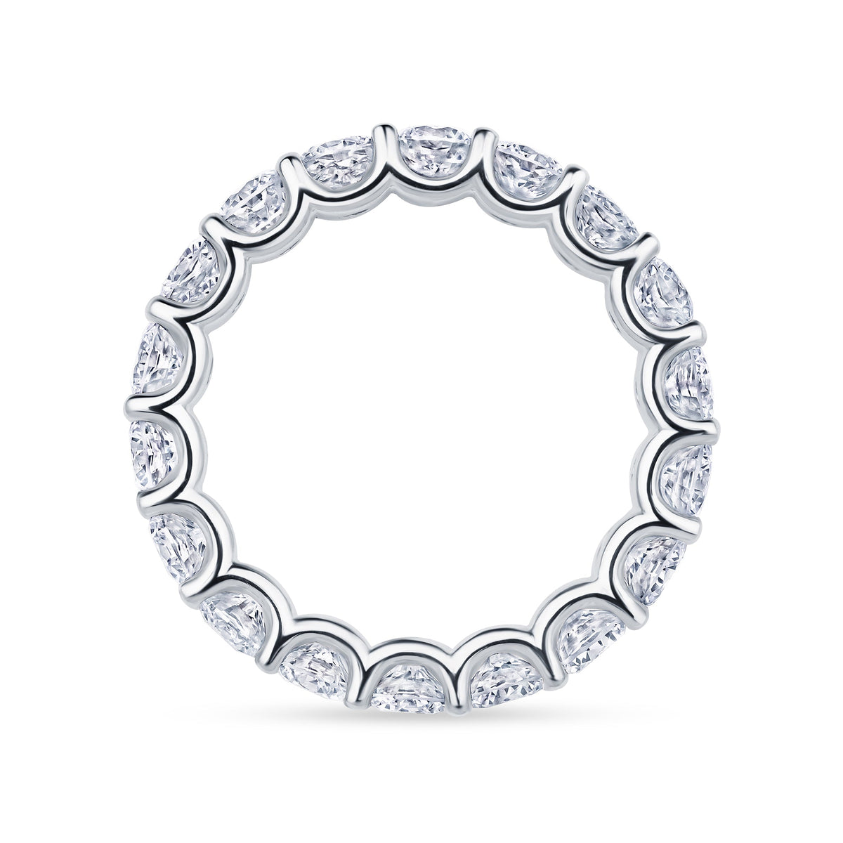 3.00 carat round lab grown diamond eternity band in 14K white gold