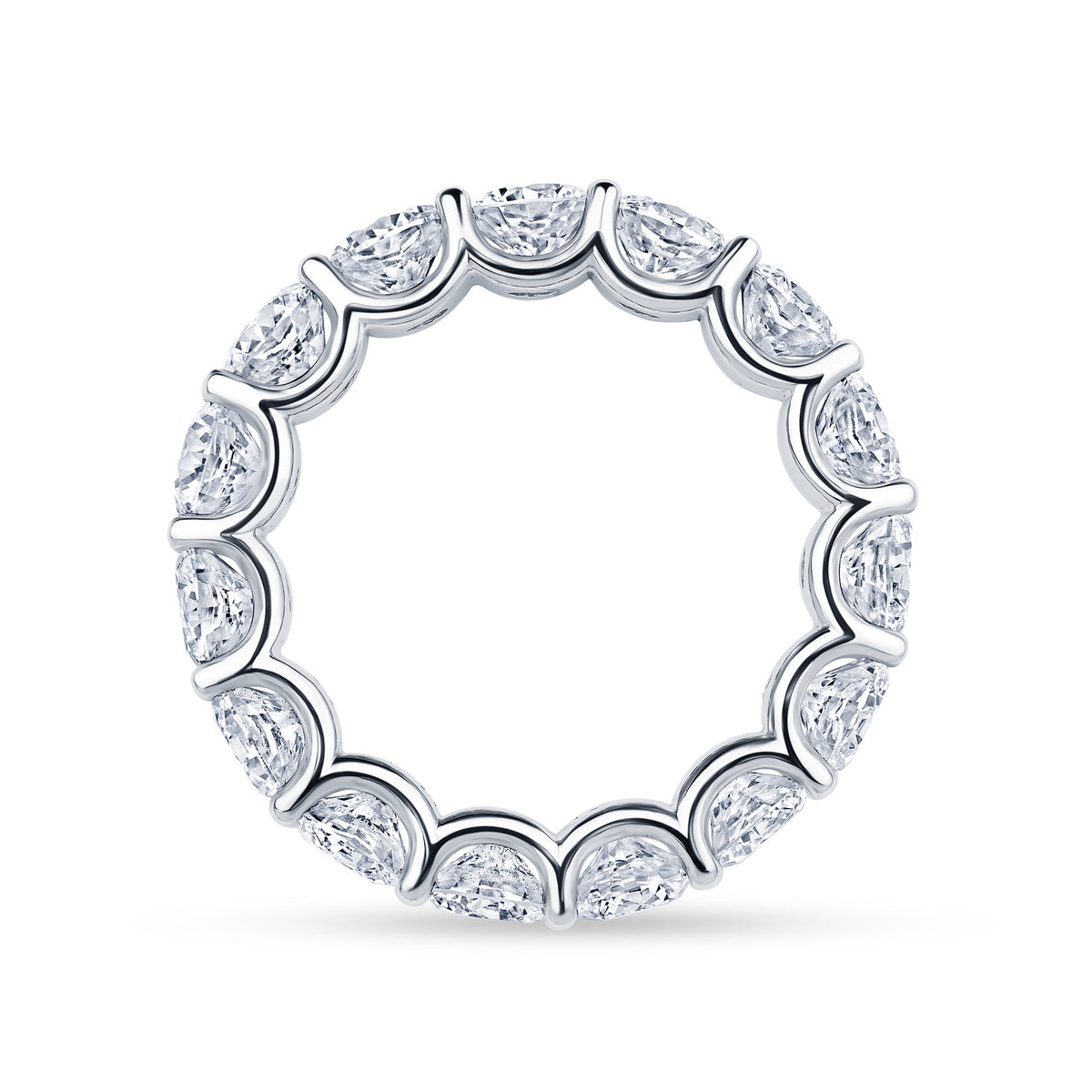 5.22 carat round lab grown diamond eternity band in 14K white gold